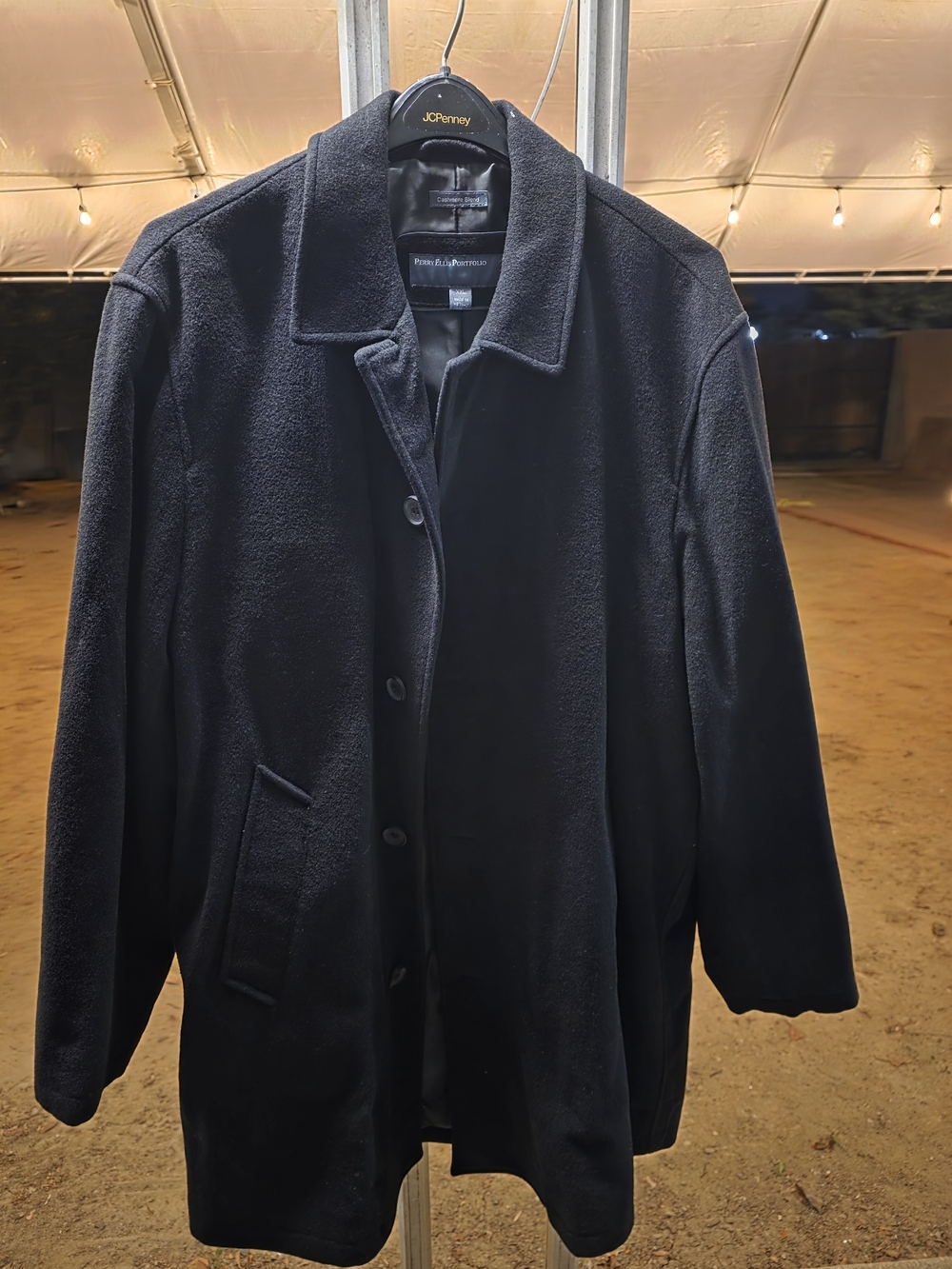 Perry Ellis Black Men's Pea Coat